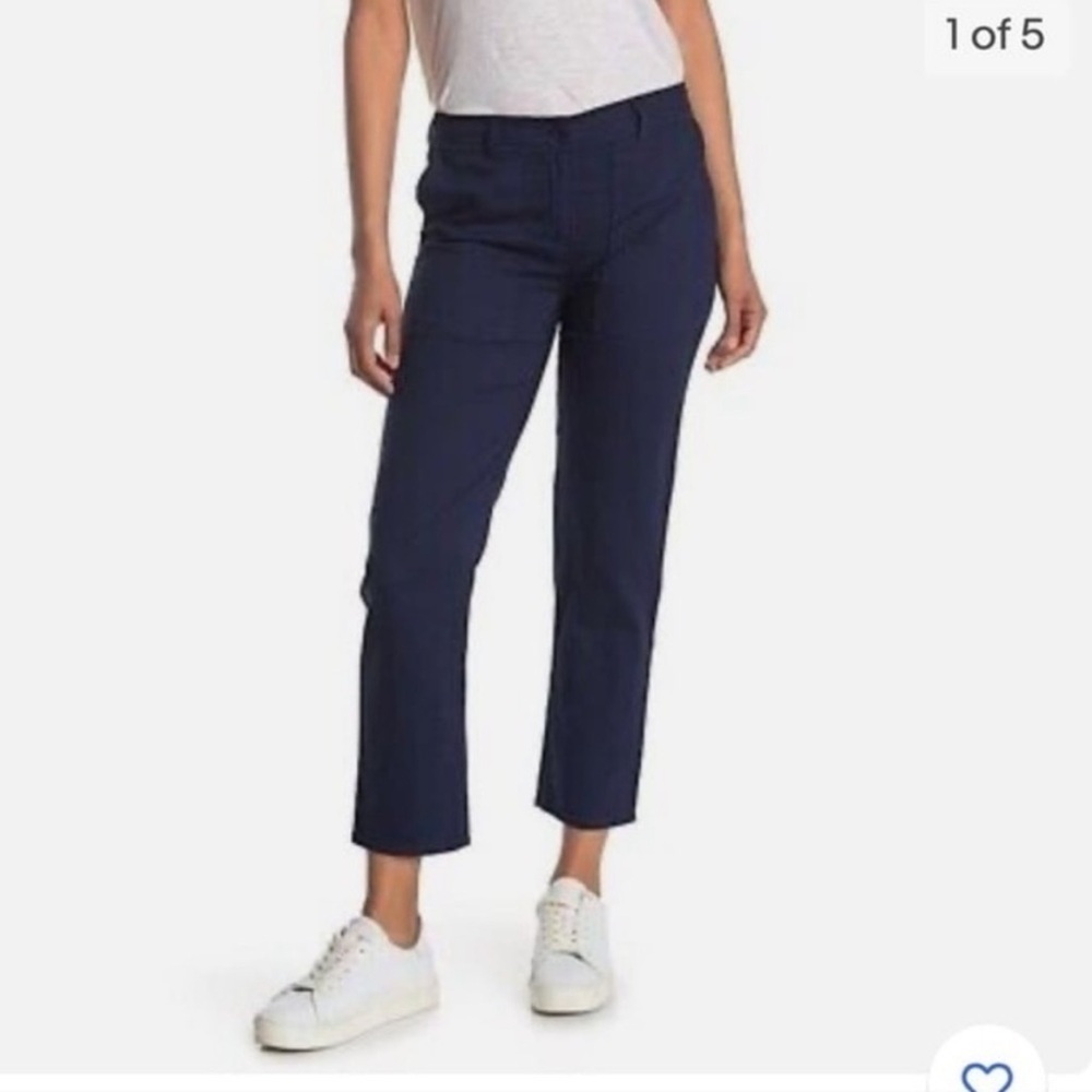 Eileen Fisher Indigo Twill Ankle Pants 100% Organic Cotton